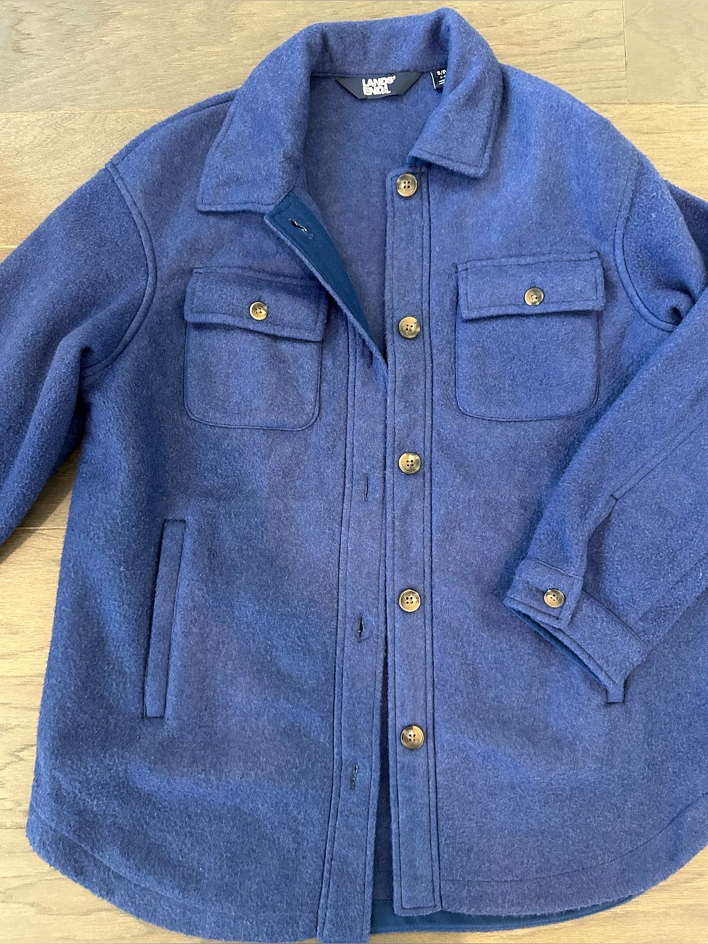 Lands' End women’s Deep Blue Field Jacket size small petite size 6-8